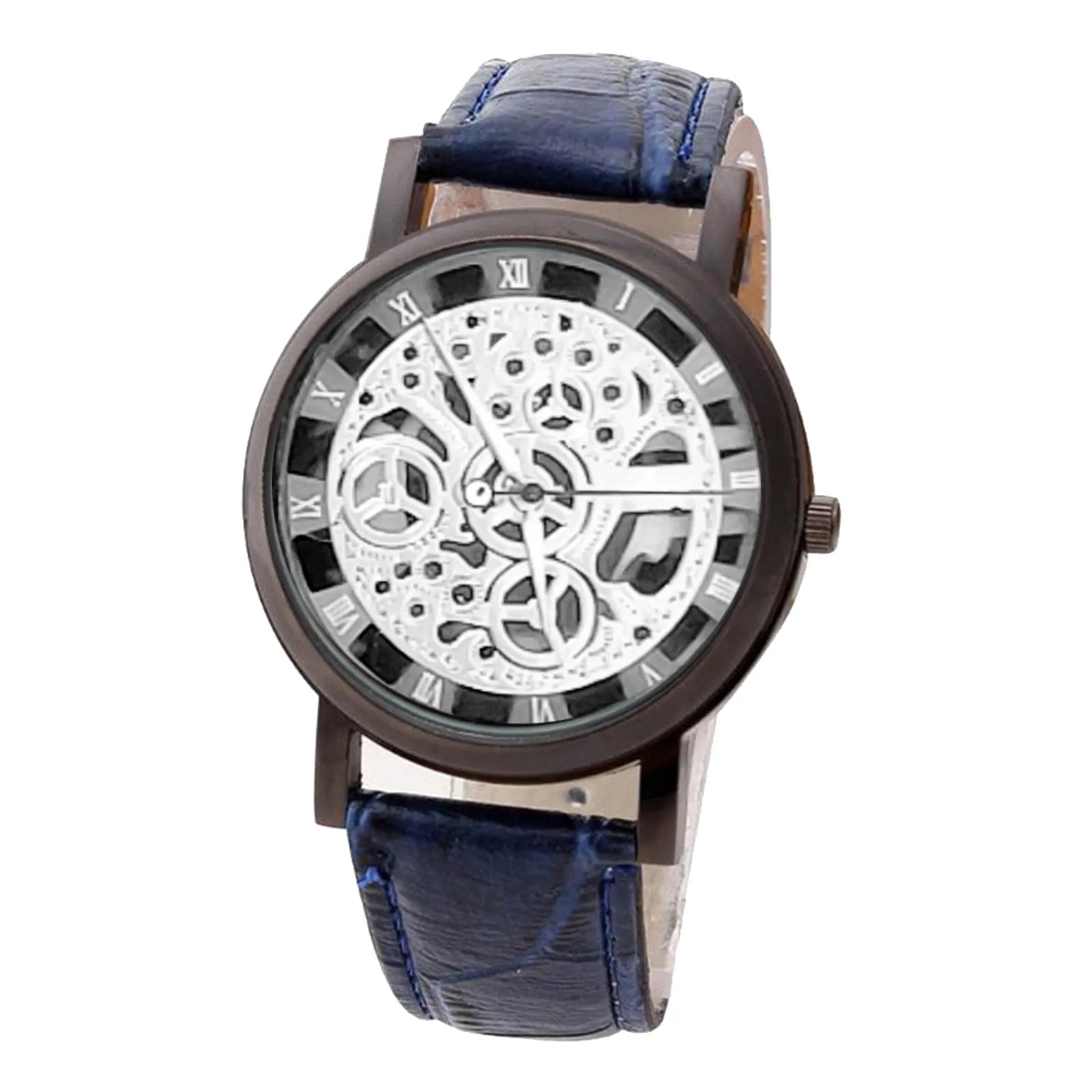 Side view of Timepiece Elegance watch, highlighting its precision craftsmanship and classic design.