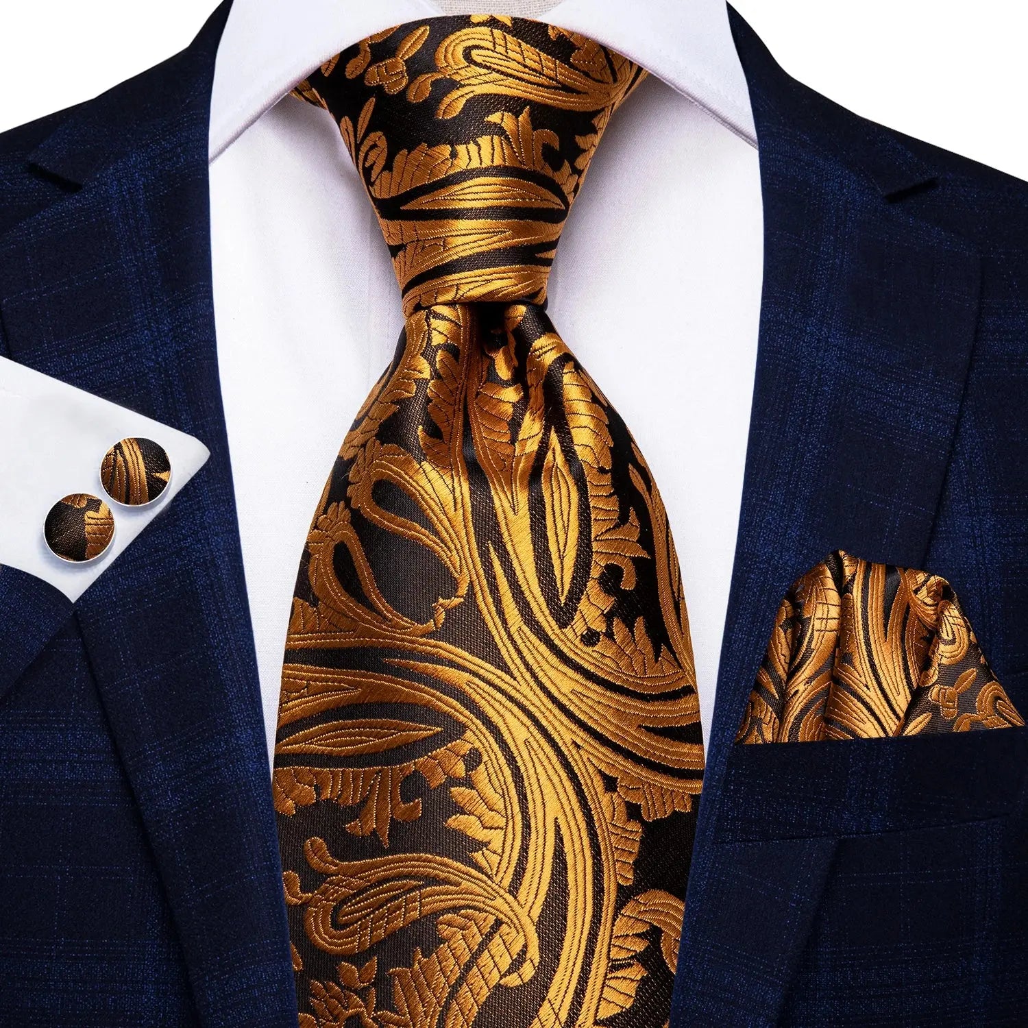 Vibrant silk tie set perfect for weddings and formal events.
