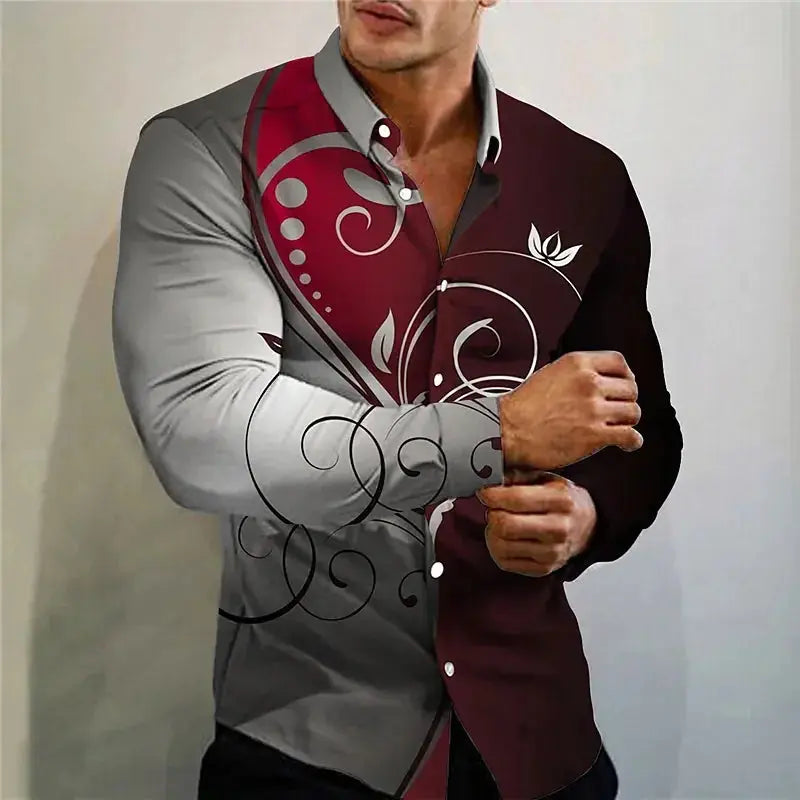Men's fashion look featuring the Command the Room Silk-Blend Shirt and trousers.