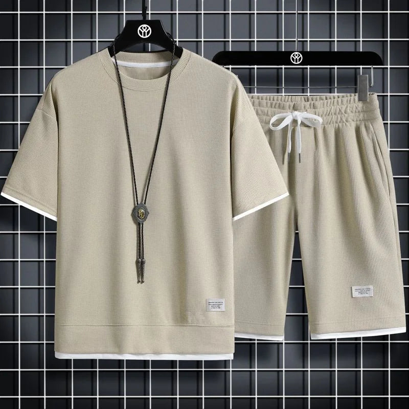 Men's Waffle Knit Tracksuit Set