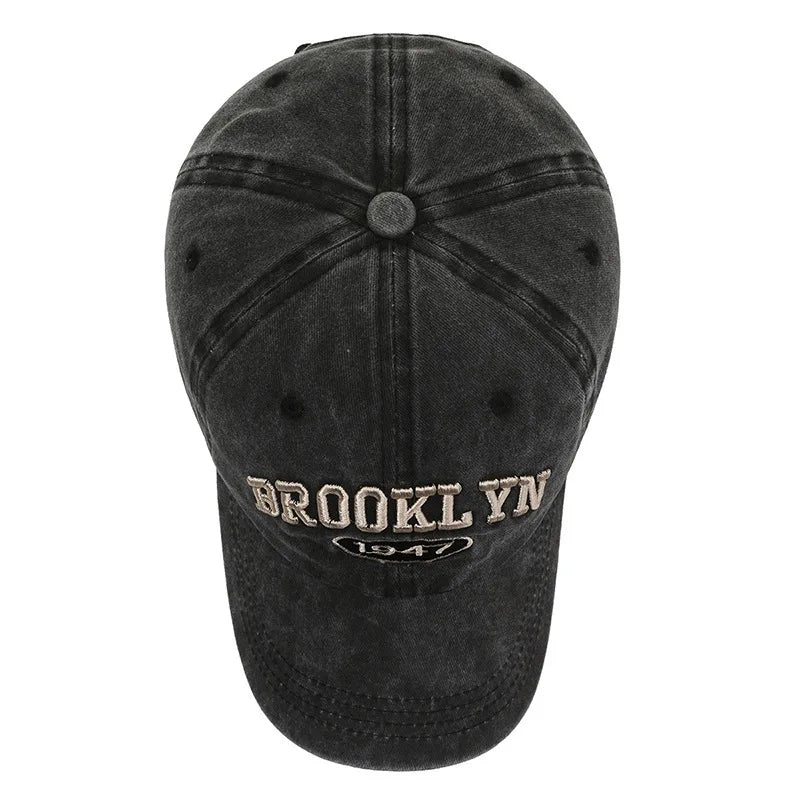 Adjustable Vintage Vibes Cap showcasing a washed texture for retro style.