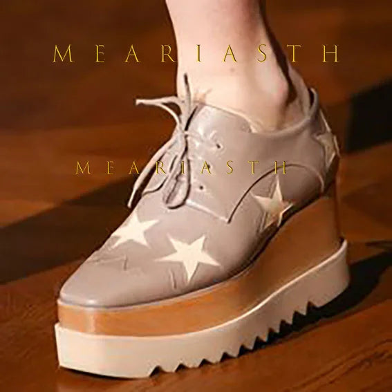 Women's leather slip-on sneakers with platform wedge and cushioned footbed