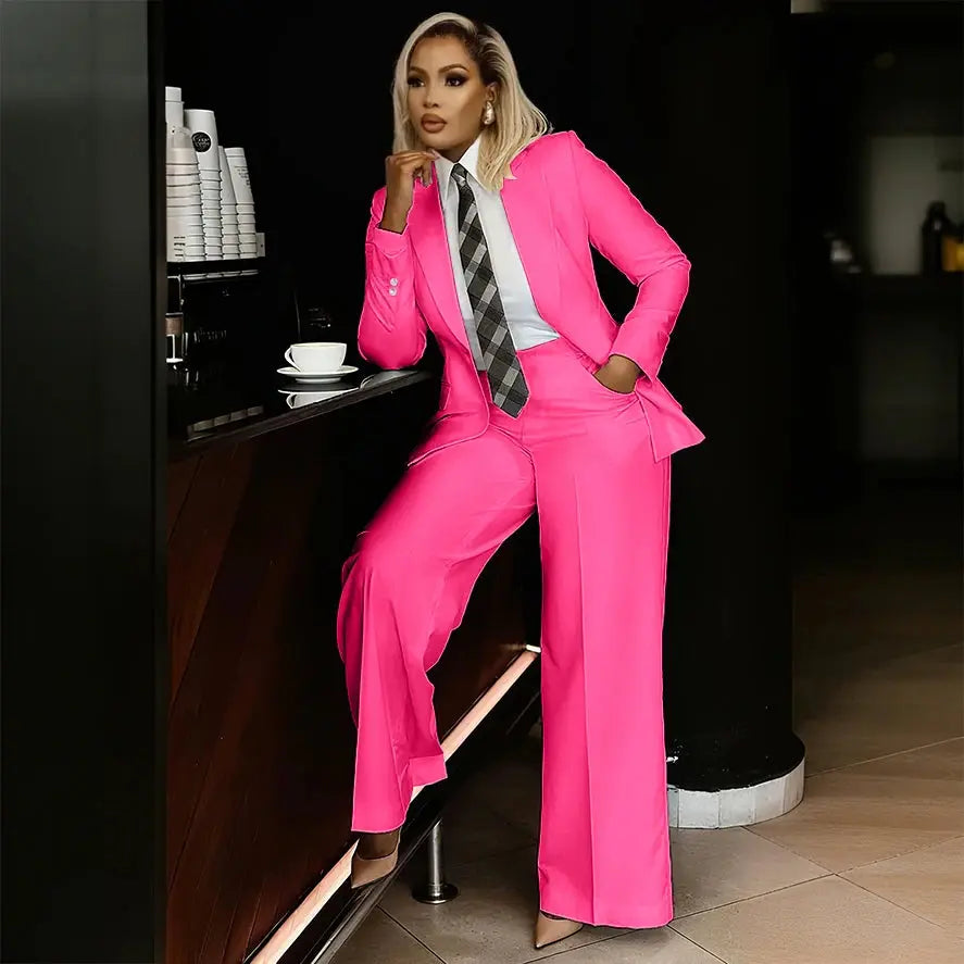 Elegant white suit set styled with minimal accessories.