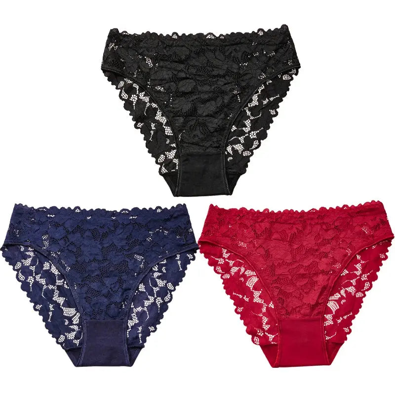 High-waist lace briefs in pastel pink, combining style and comfort for confident wear.