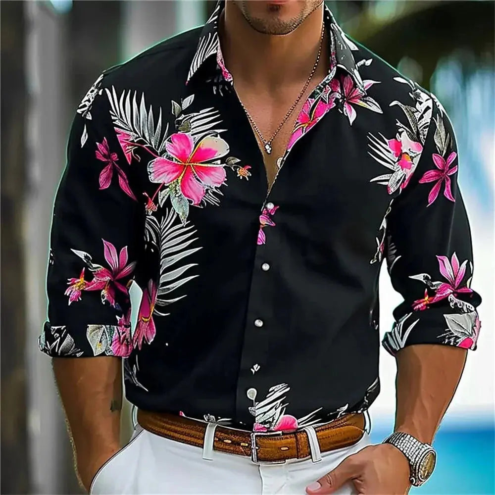Men's Command the Room Silk-Blend Shirt in light gray with unique pattern.