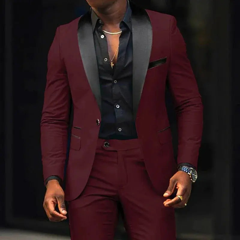 Back view of the slim-fit blazer, illustrating the tailored design.