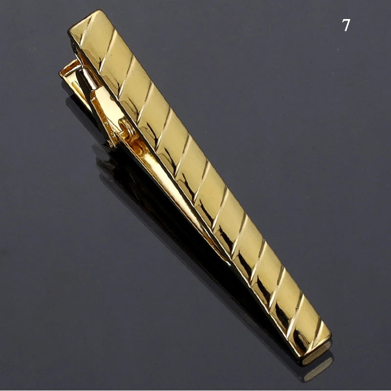 Rose gold tie clip, combines style and functionality.