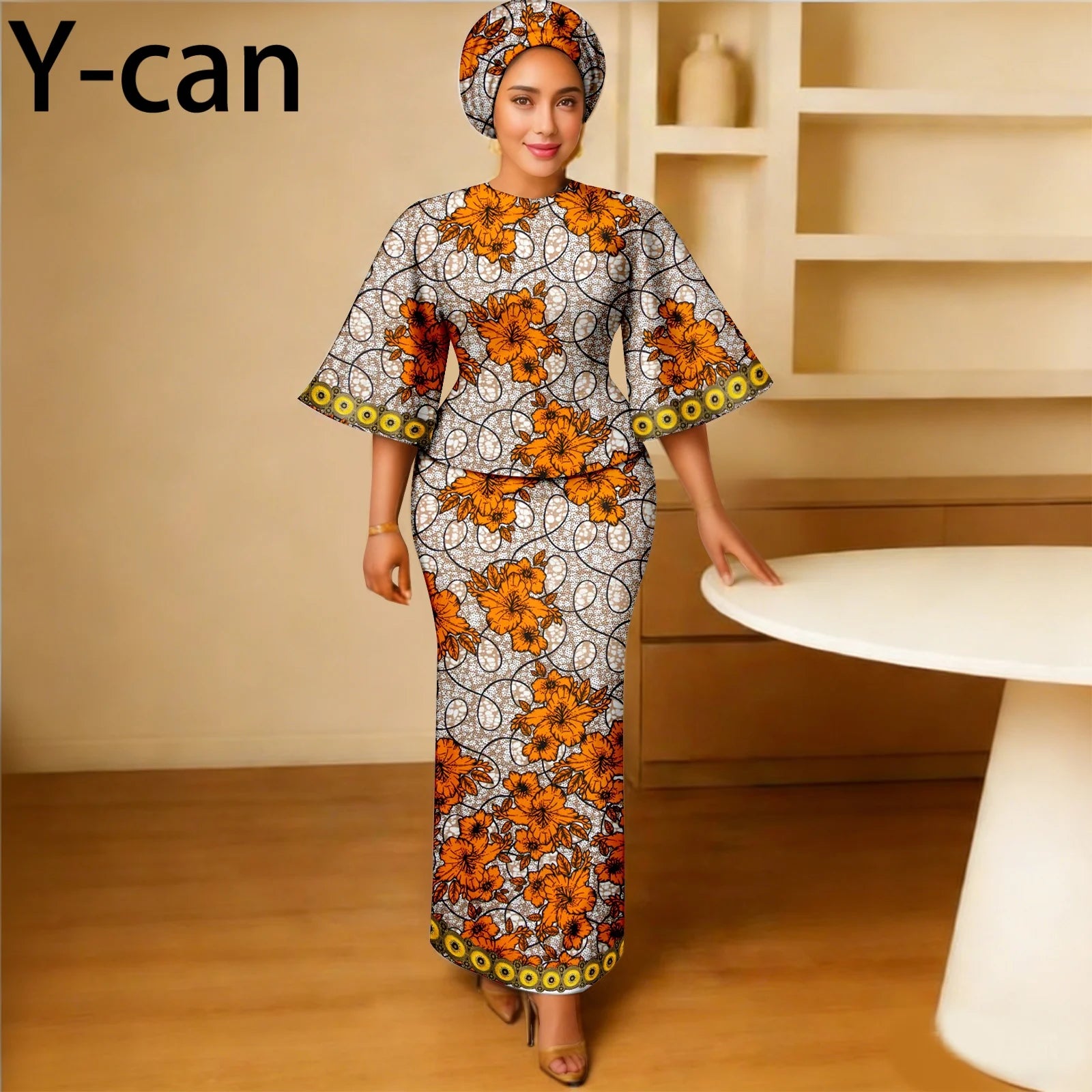 African Traditional Outfits for Women Luxury Top and Slim Fit Skirt Set Bazin Riche Attire for Party Wedding 2626011