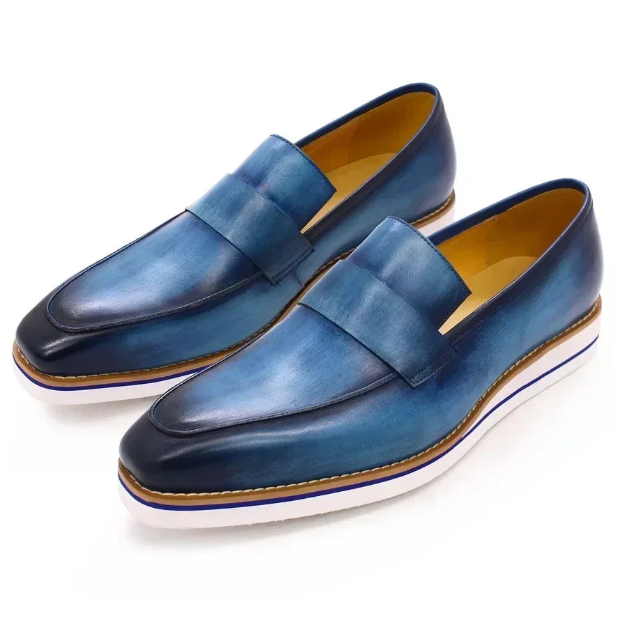 Sophisticated men's leather slip-on loafers ideal for professional settings and smart-casual attire