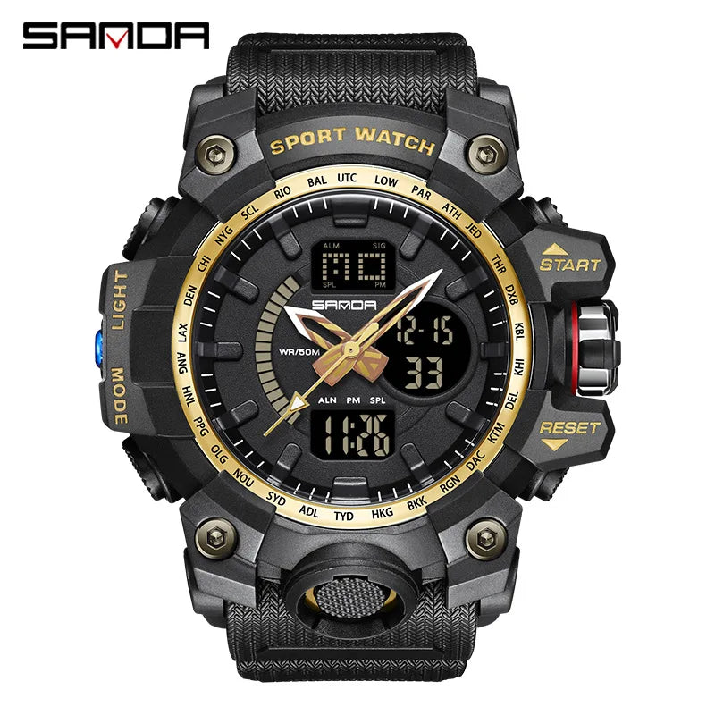 Shock-resistant watch built to withstand daily rigors.