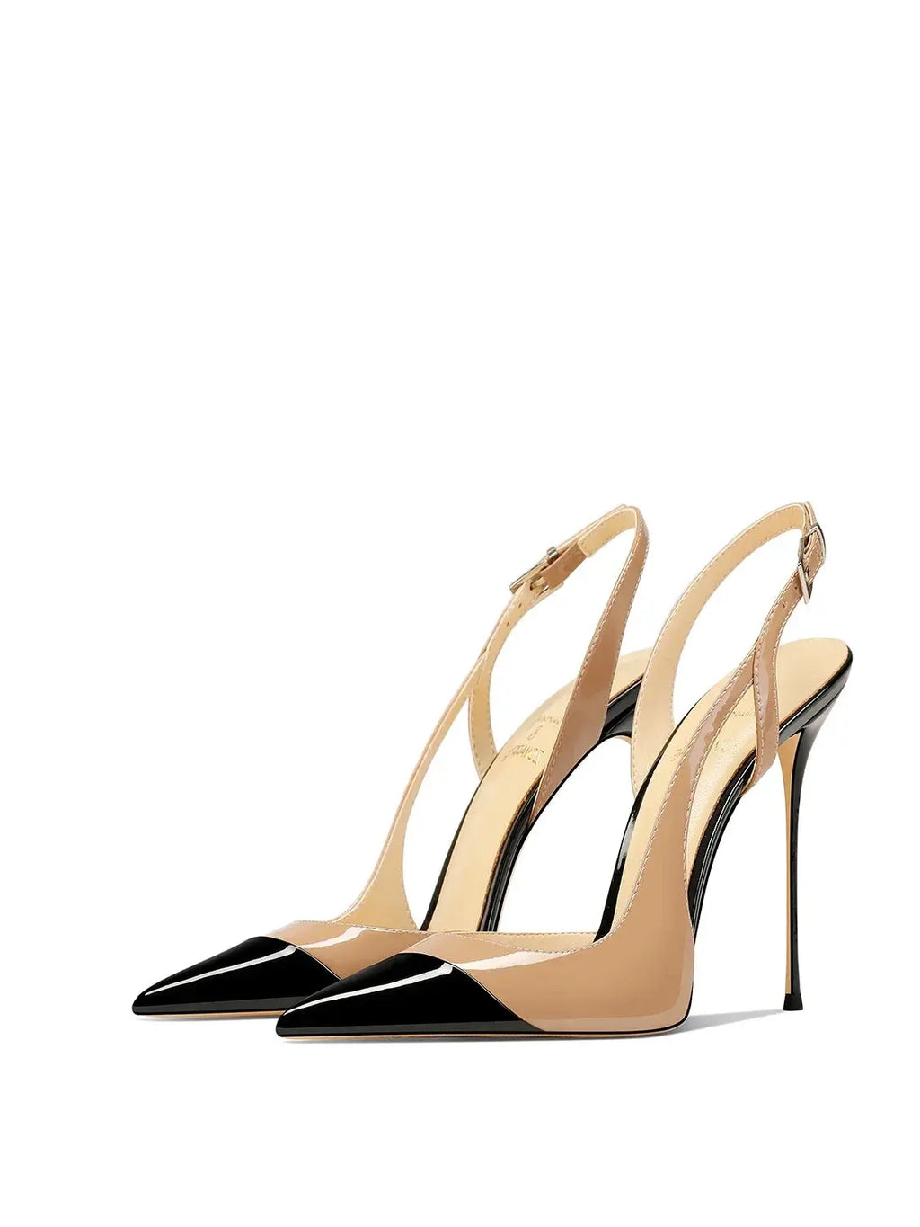 Elegant high heels featuring a designer buckle strap for secure fit.
