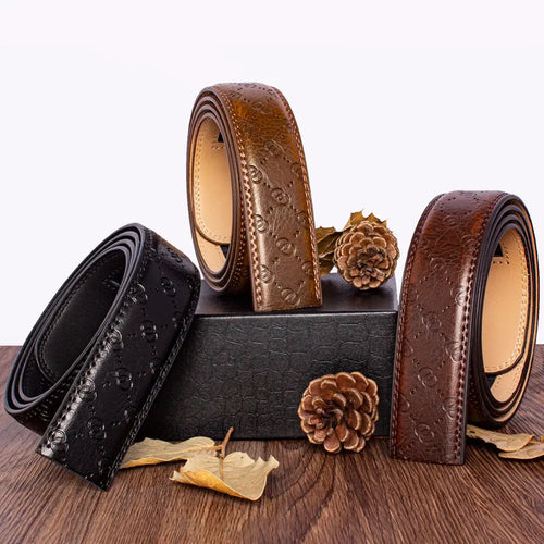 Close-up of genuine cowhide leather belt showcasing its supple texture and durability.