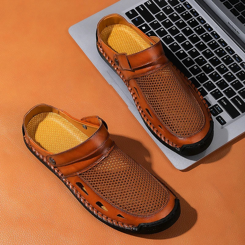 Lifestyle shot of Breeze Through Summer Sneakers worn during a sunny outdoor stroll.