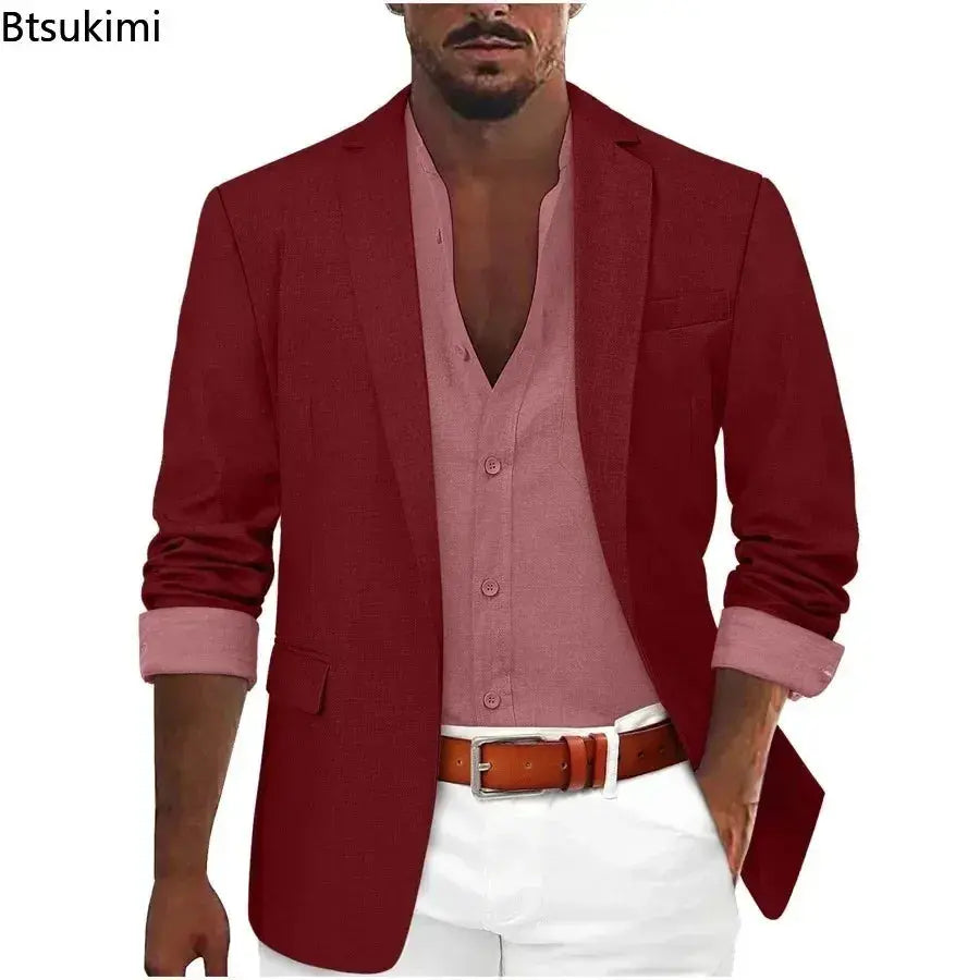 Lightweight cotton-polyester blazer perfect for professional attire.