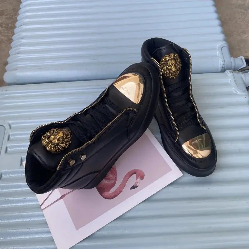 Close-up of EVA insoles in stylish high-top sneakers for enhanced comfort.