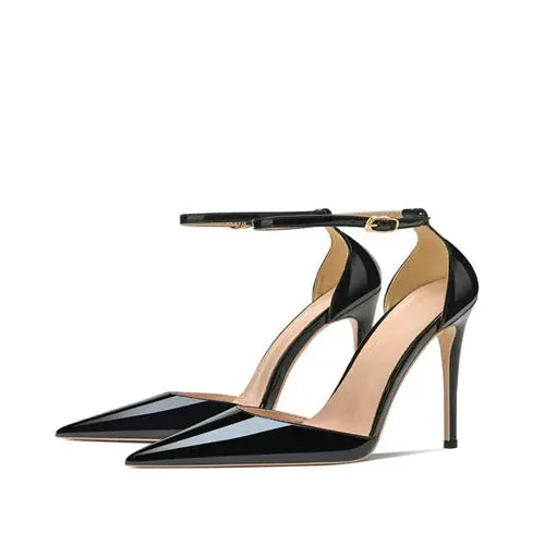 Black stiletto elegance perfect for bridal or formal occasions.