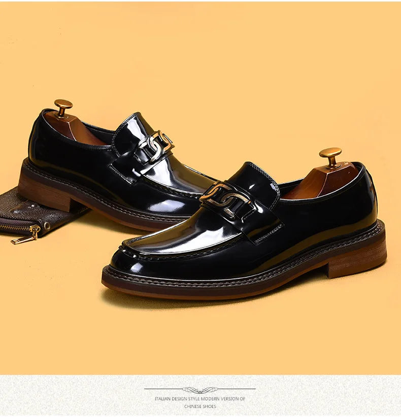 Classic brown leather loafers with time-saving slip-on construction