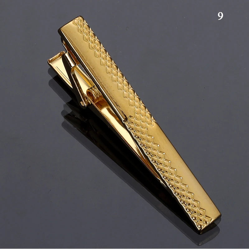 Versatile rose gold tie clip, complements any outfit.