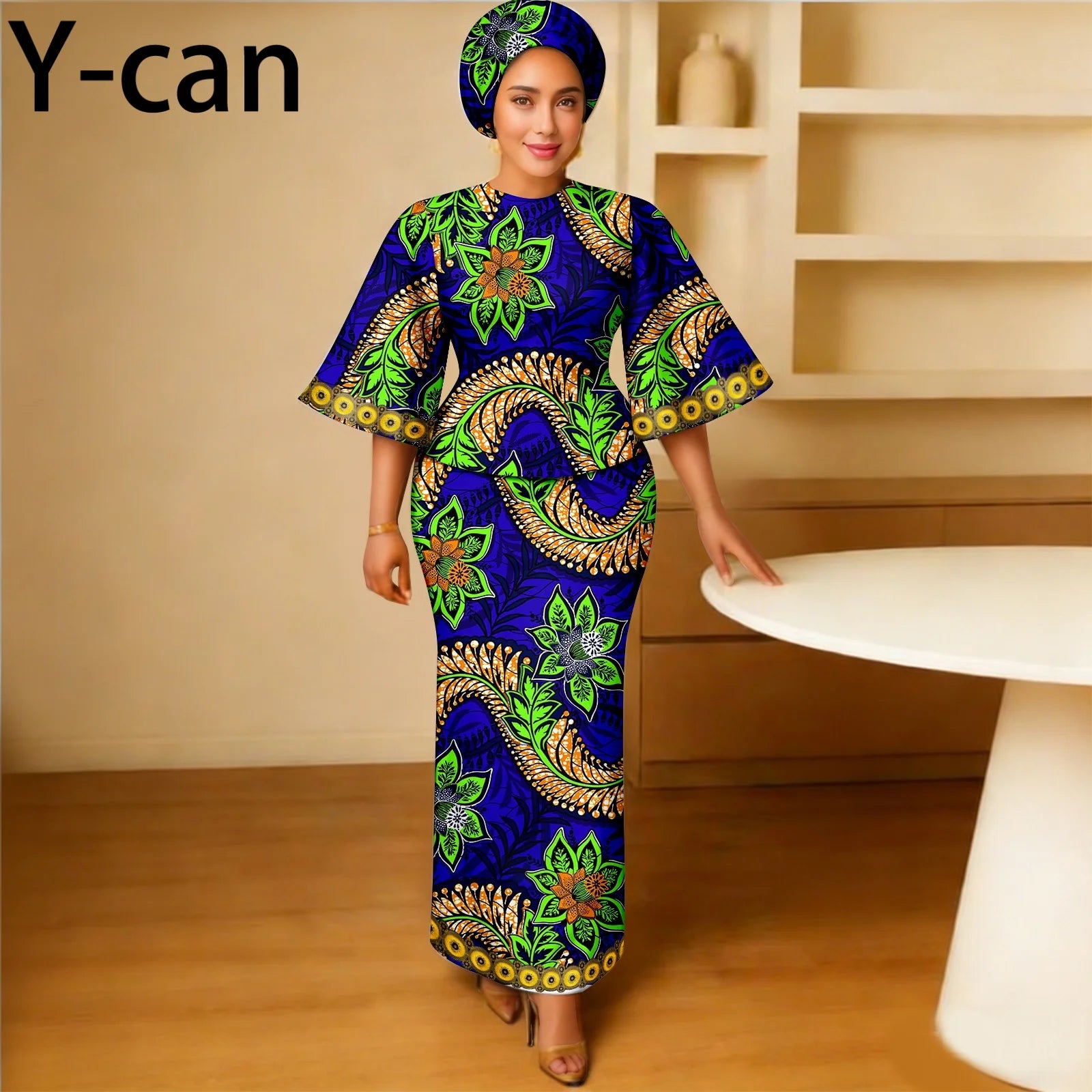 African Traditional Outfits for Women Luxury Top and Slim Fit Skirt Set Bazin Riche Attire for Party Wedding 2626011