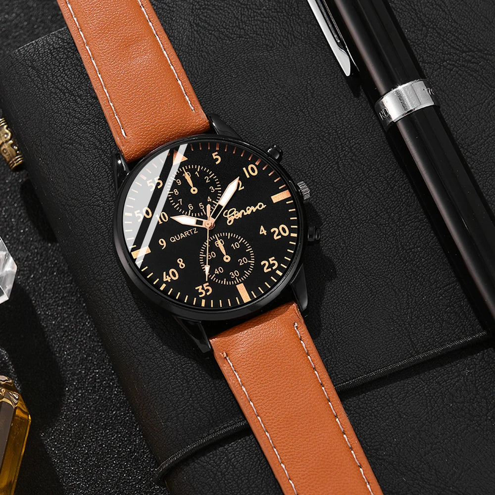 Matching bracelet set in polished alloy, complementing the sport watch.