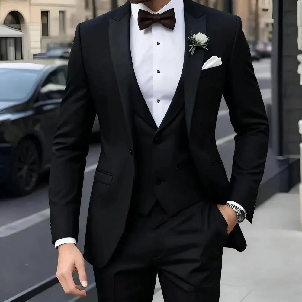 Detail shot of the suit's stitching, emphasizing quality craftsmanship and attention to detail.
