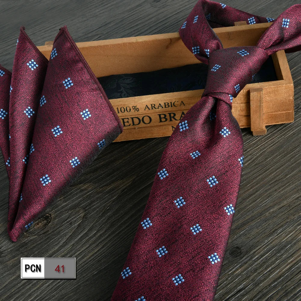 Elegant wine-red tie perfect for boardroom confidence.