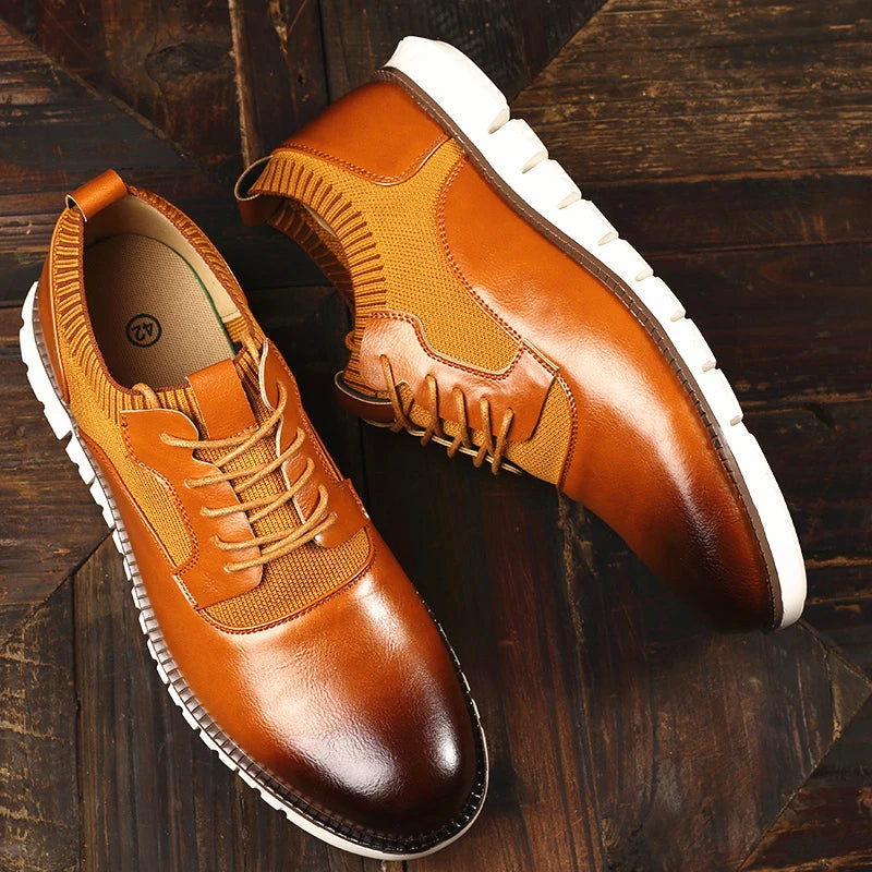 Side view of premium leather summer loafers showing breathable construction and classic design