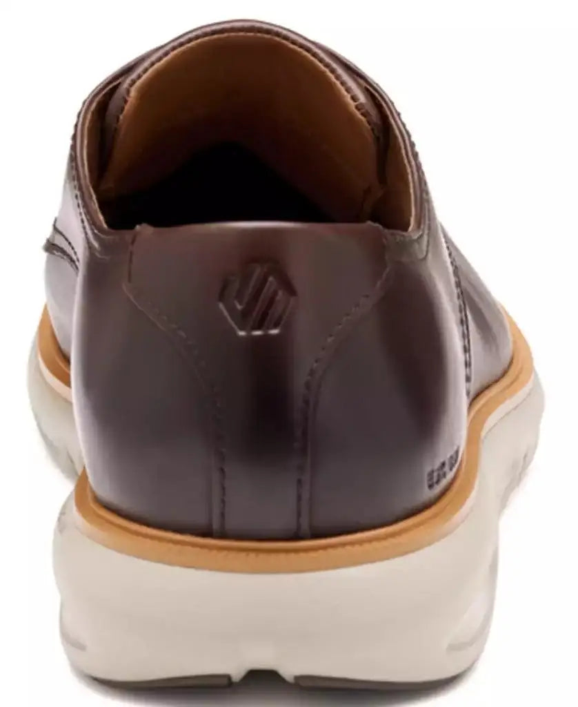 Johnston & Murphy Larkin shoes in warm mahogany Italian leather with round toe design