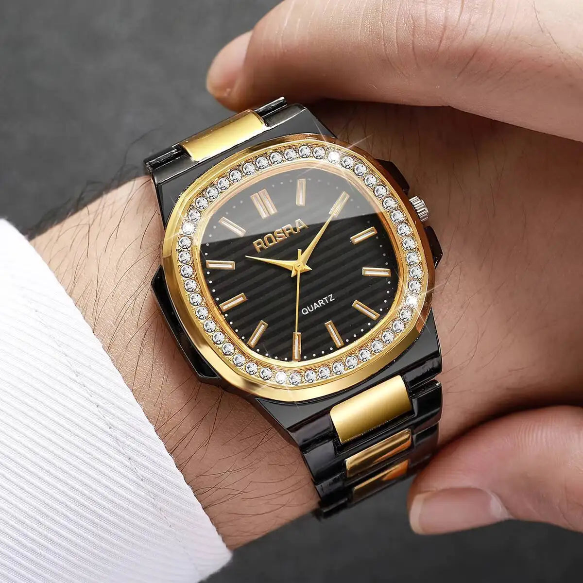 Close-up of the Men's Quartz Statement Watch showcasing its precision craftsmanship.