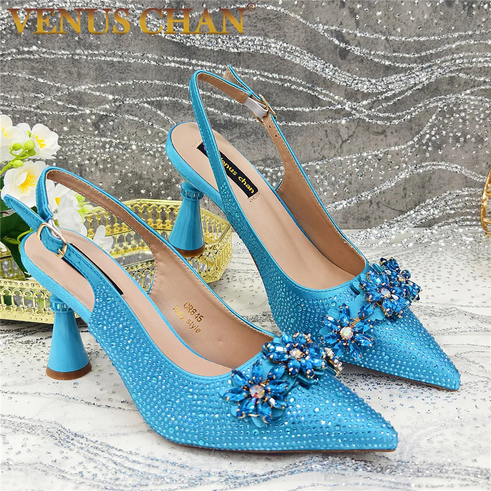 African Rhinestone Designer Wedding Shoes for Women