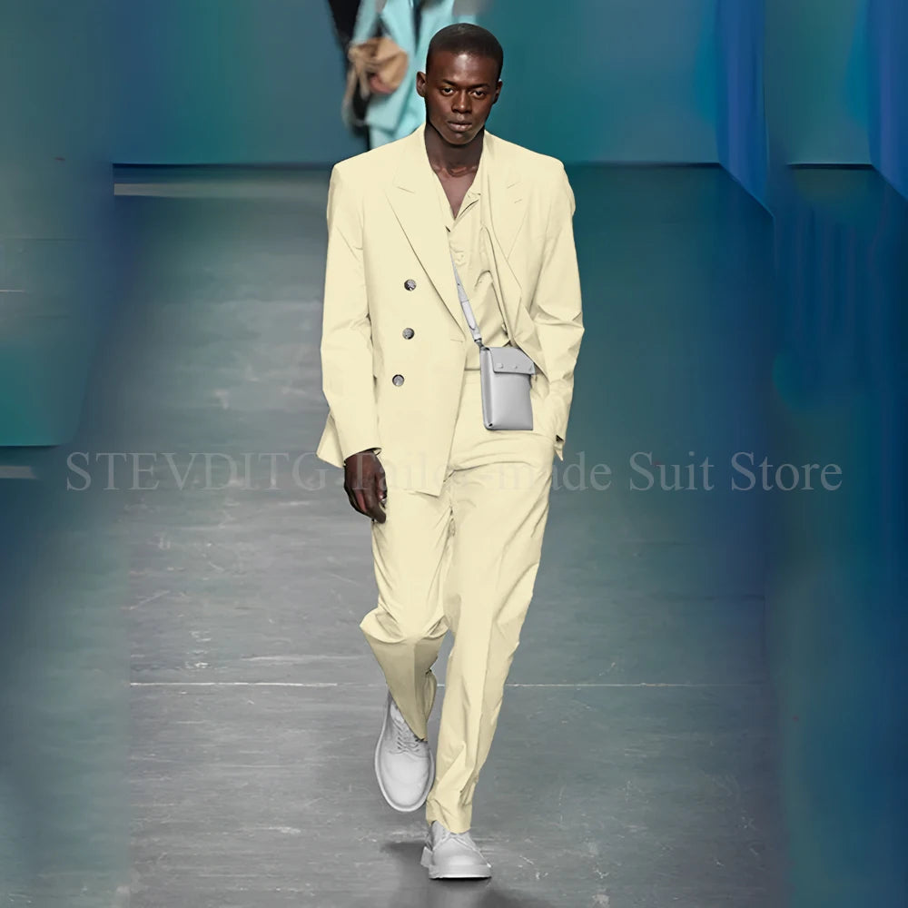 Detail of Azure Allure suit buttons, highlighting quality craftsmanship and classic style.