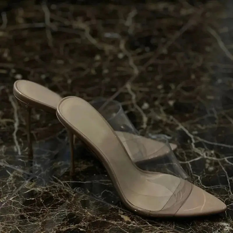 Midnight Soirée Heels on a model, demonstrating effortless wear and confidence-boosting height.
