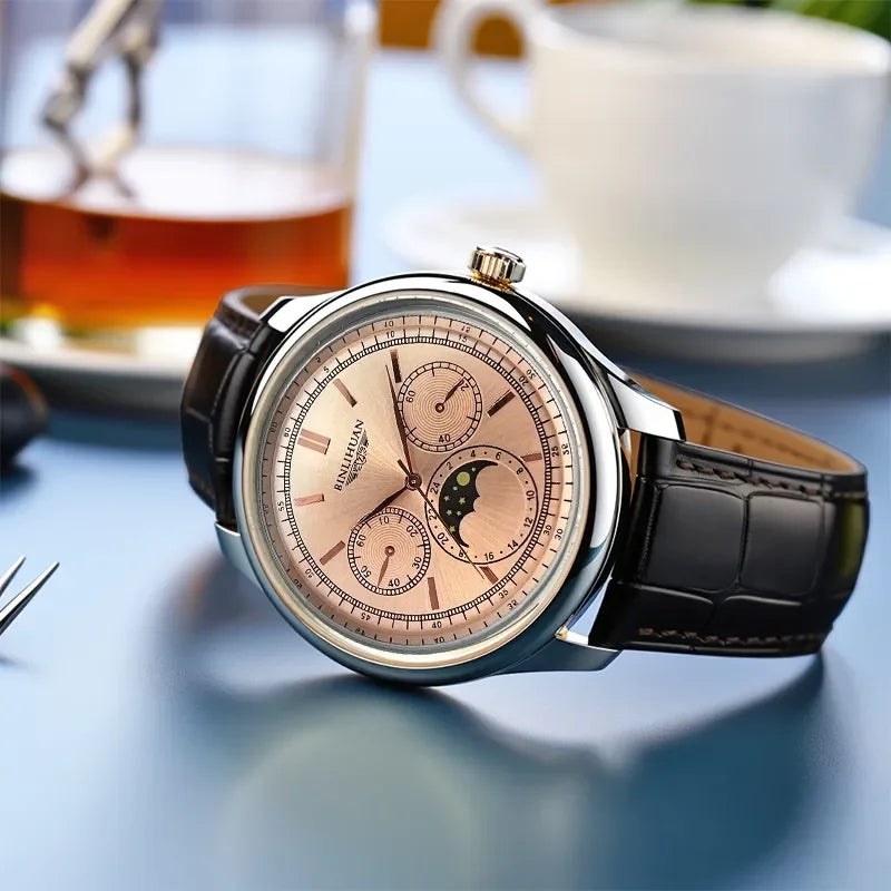 Water-resistant Timeless Precision watch against a textured background.