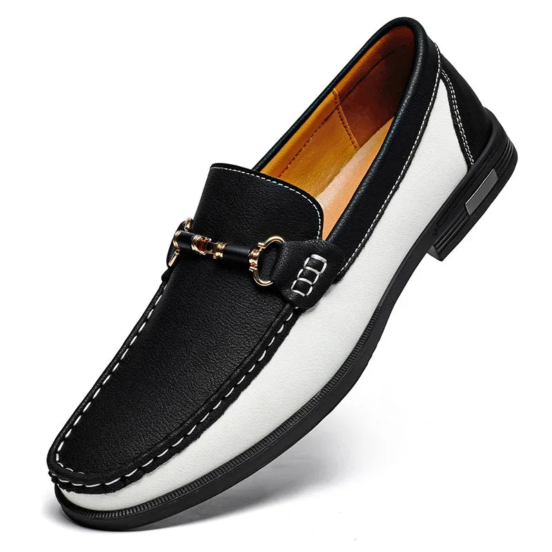 Comfortable men's leather loafers with true-to-size fit and arch support