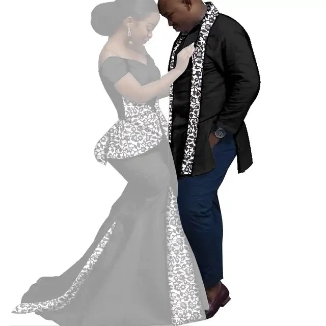 Dashiki Couple African Matching Outfits – Ankara Party Dress & Men's Top