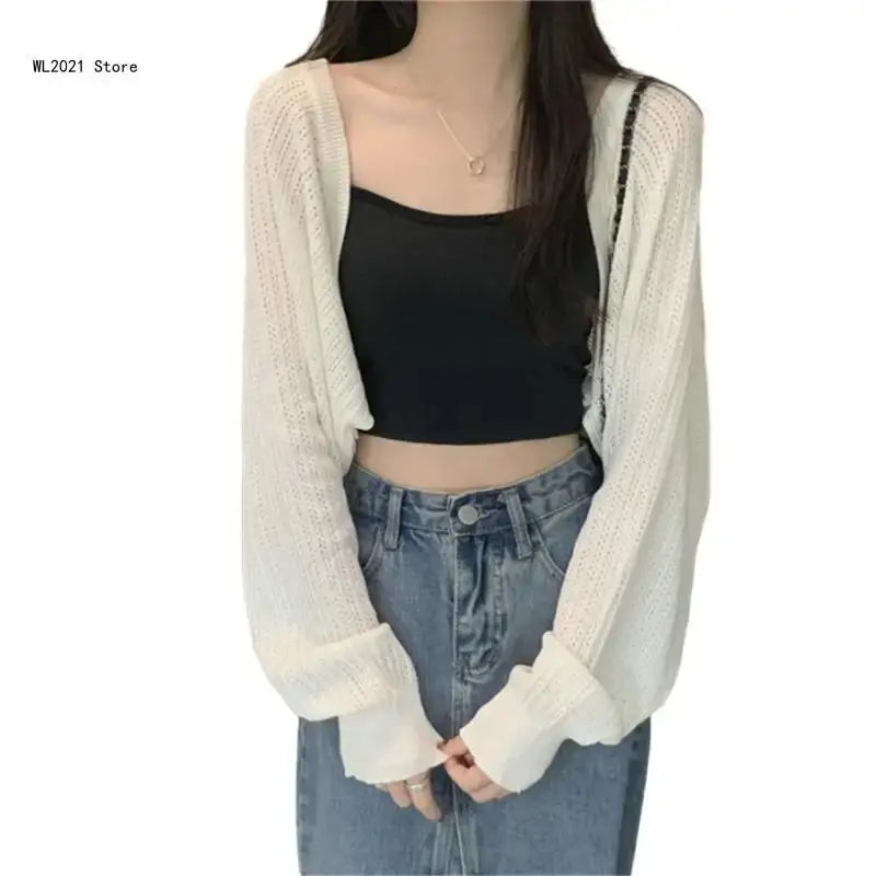 Dusty rose cropped cardigan featuring breathable fabric, ideal for spring and summer outings.