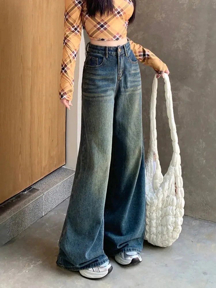Wide-leg fit of Sunset Hues Jeans offers freedom of movement and comfort.