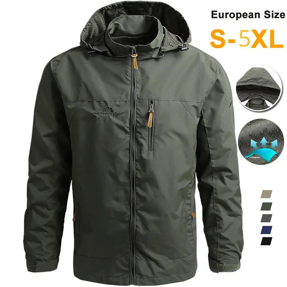 Lightweight tactical windbreaker in navy, showcasing water-resistant material and sleek zippers.