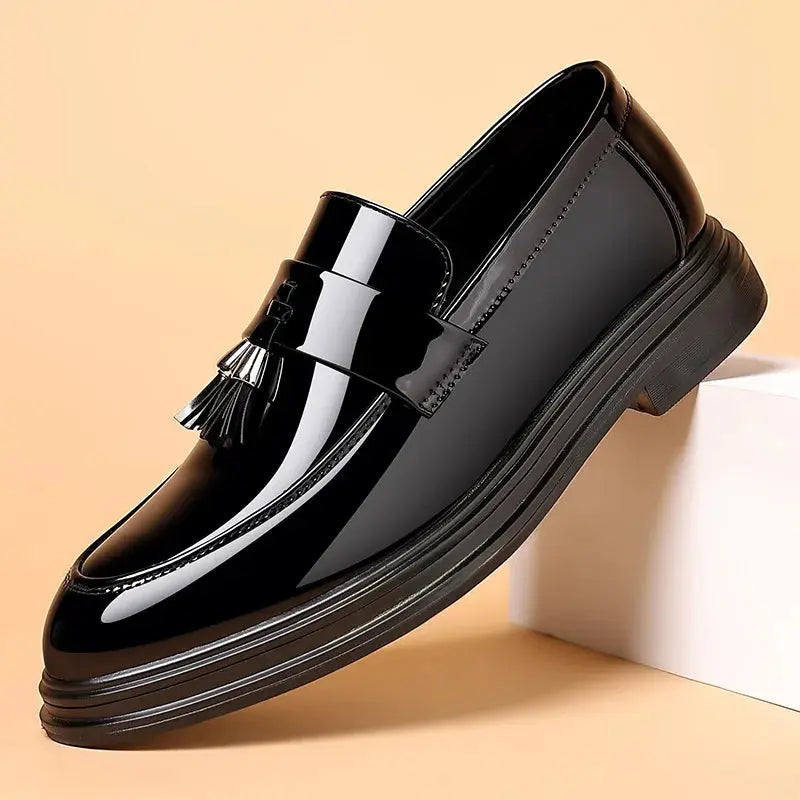 Versatile black dress shoes, perfect for both sealing deals and dancing at events.