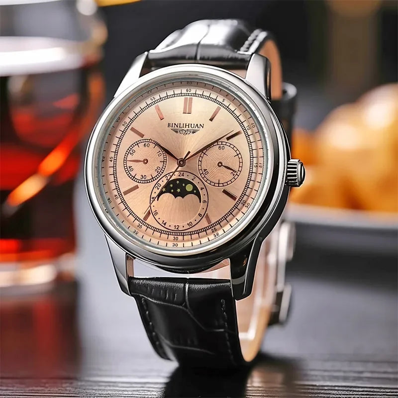 Close-up of Timeless Precision watch showcasing the hardlex crystal dial.