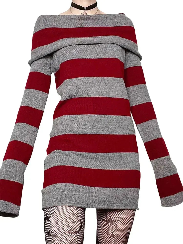 Detail of the stretchy fabric of the Midnight Confidence Striped Bodycon Dress for comfort and style.