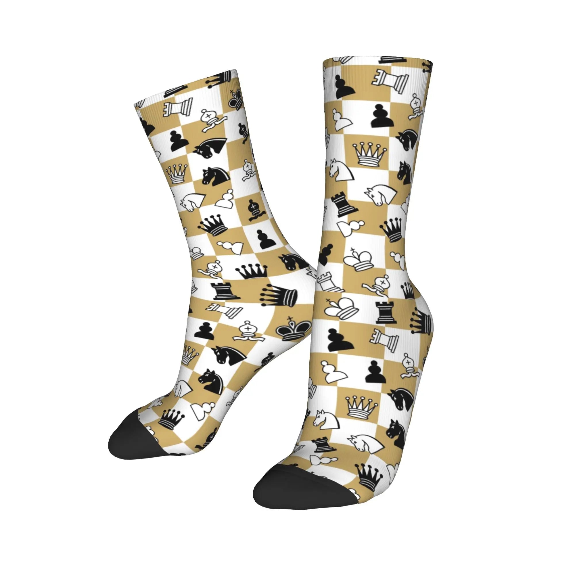 High-quality socks with a chessboard design, perfect for strategic thinkers.