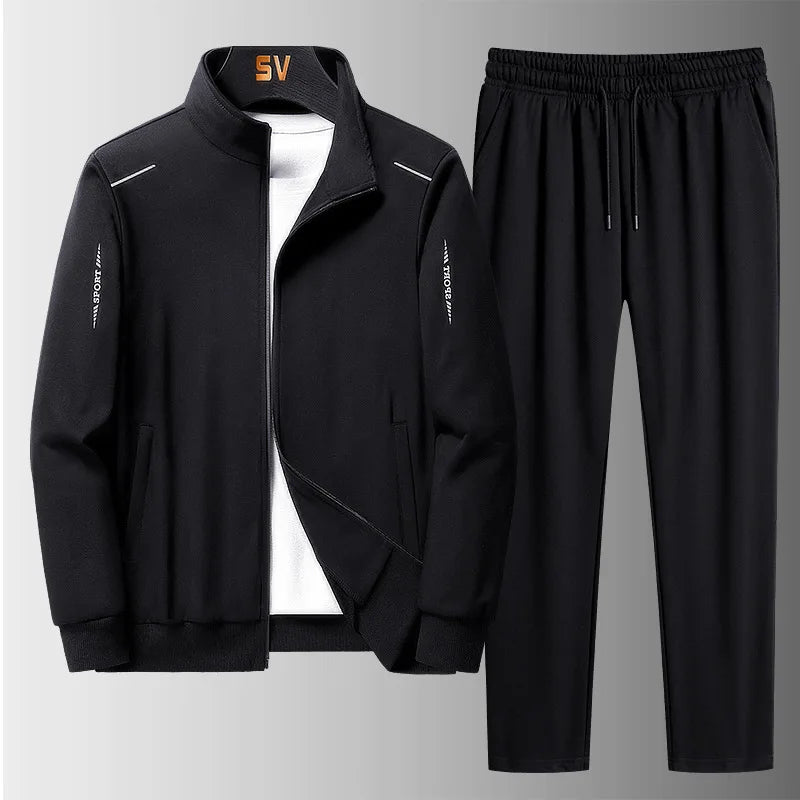 Stylish men's tracksuit in charcoal gray, designed for warmth and freedom of movement.