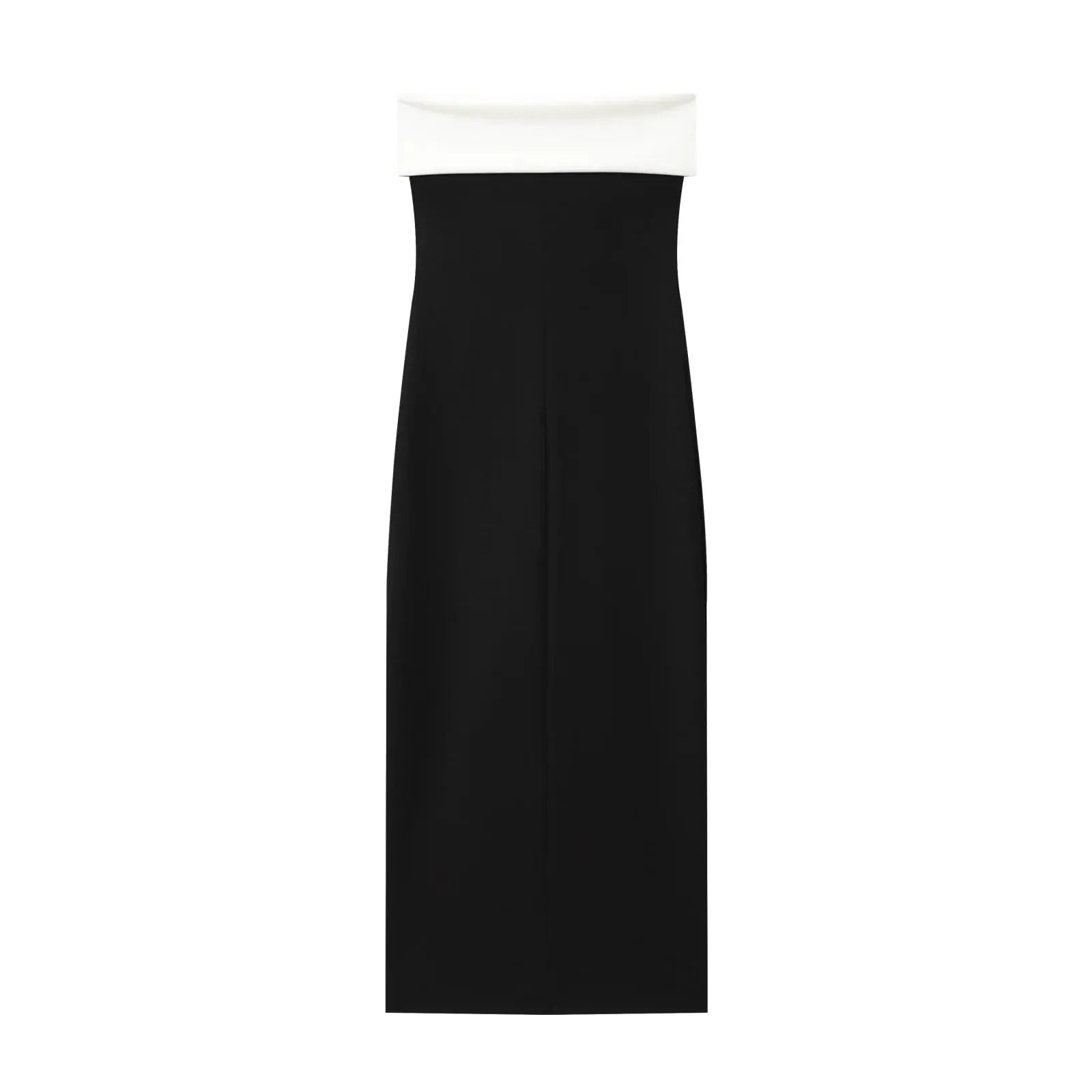 Close-up of the backless design of the Midnight Allure Midi Dress, highlighting its sophisticated and stylish appeal.