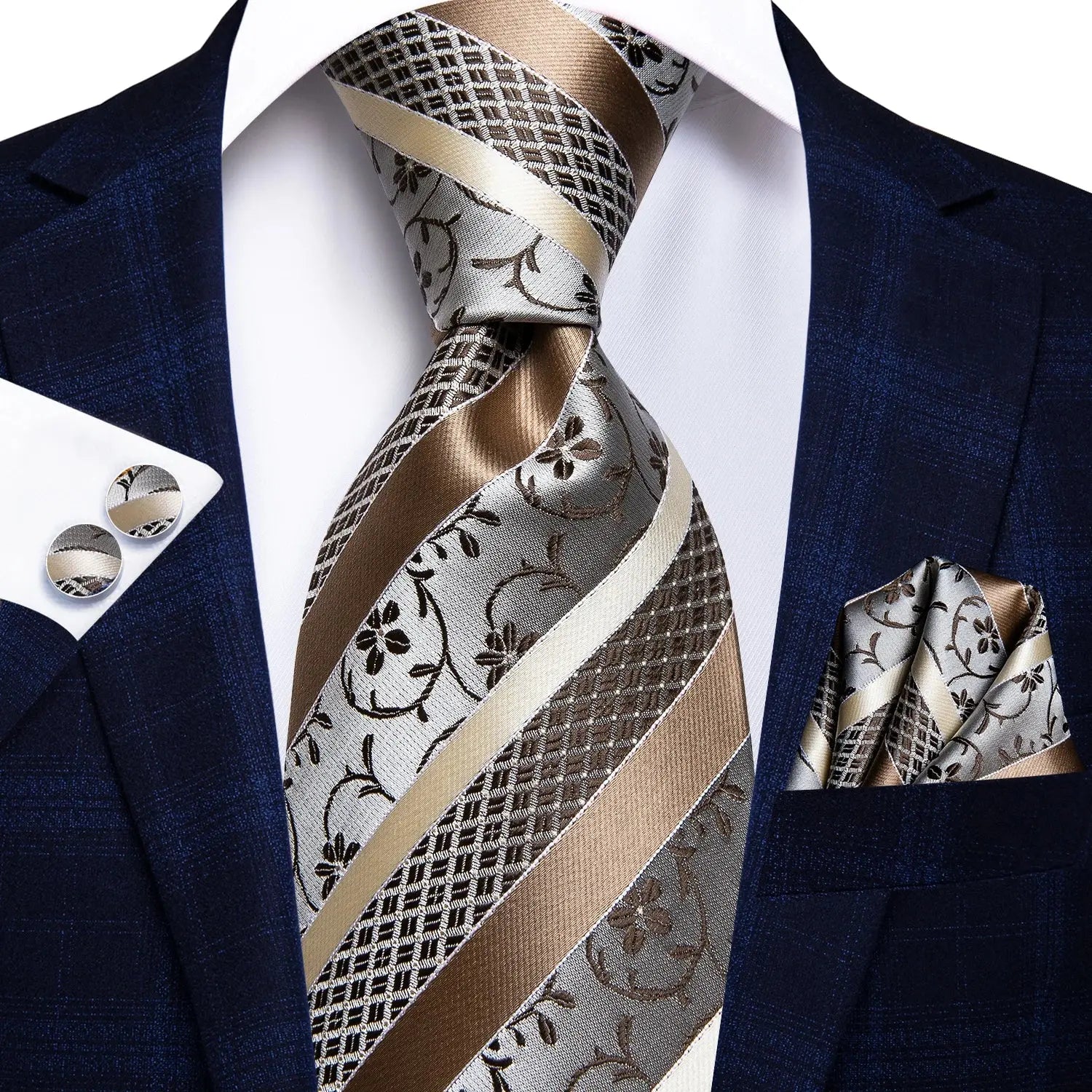 Men's elegant accessories featuring a striking paisley design.