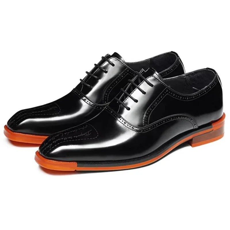Premium brown oxford dress shoes with traditional styling and moisture-wicking insole for extended wear comfort