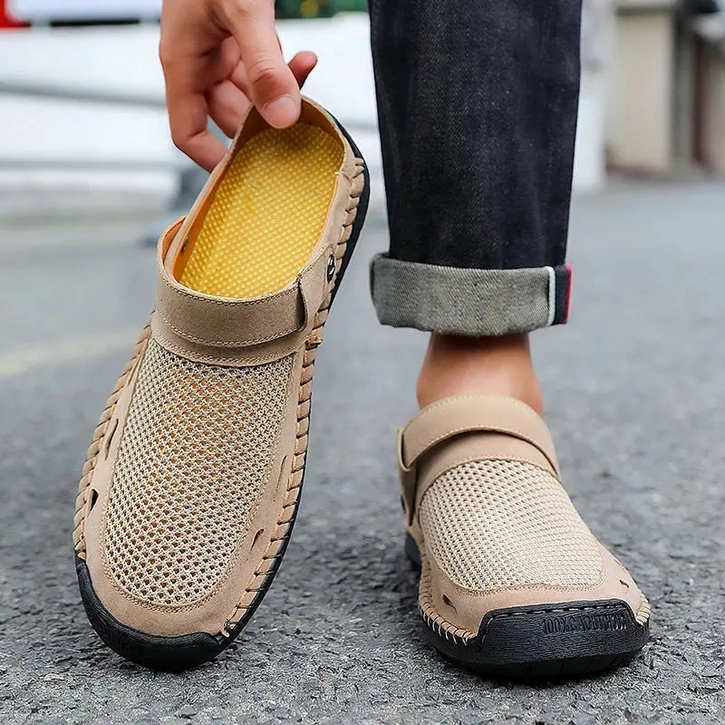 Breeze Through Summer Sneakers in navy blue, perfect for urban walking and outdoor adventures.