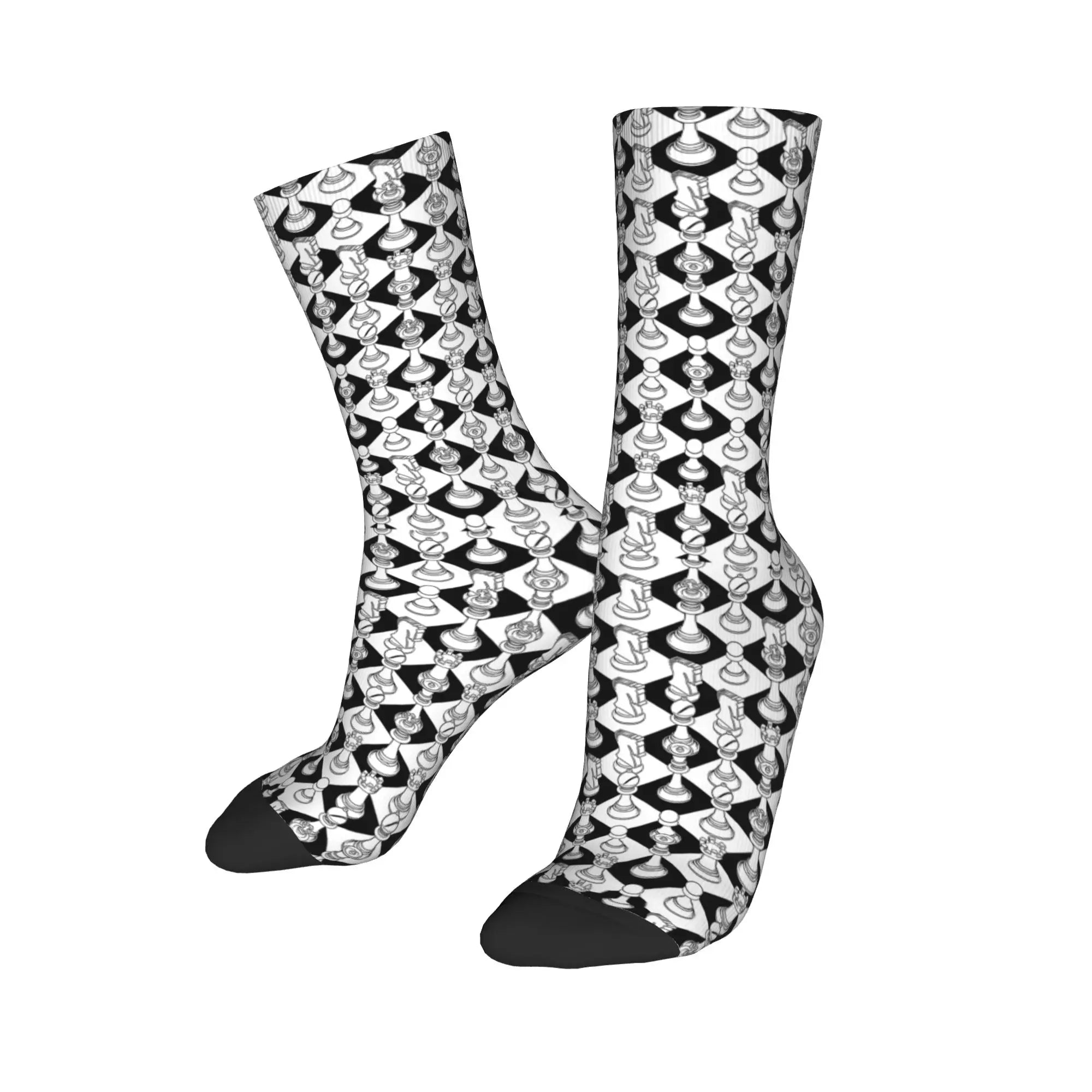 Adaptive fit chess socks made from a comfortable polyester-elastane blend.