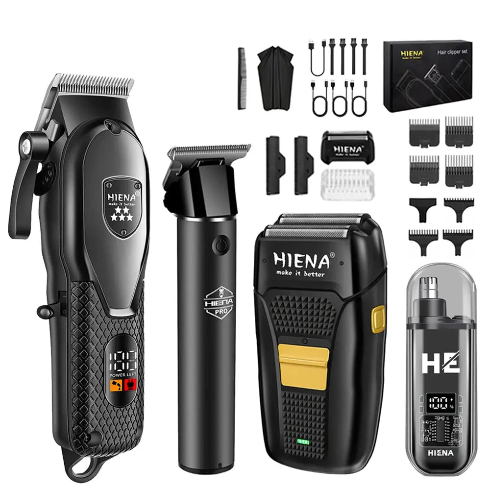 HIENA Professional Hair Clipper with stainless steel blades for precision cutting.