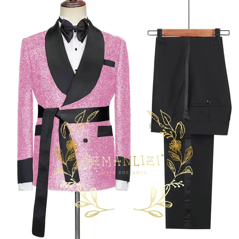 Detail of customizable tuxedo lapel for personalized style.